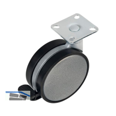 Lenkrolle Disky 2 Feststeller 80 kg silberfarbig