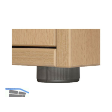 M�belgleiter verstellbar-Anschraubplatte � 50 mm, Kunststoff schwarz