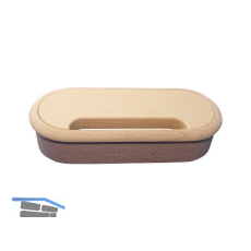 Kabeldurchgang oval, Holz, 57 x 143 mm, Buche roh