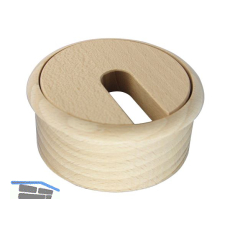 Kabeldurchgang rund, Holz, Buche roh