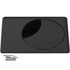 CONFURN Kabeldurchgang eckig, mit Staubschutzb�rste, Zamak schwarz matt