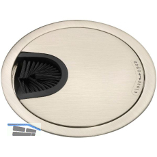 CONFURN Kabeldurchgang rund, mit Staubschutzb�rste, Zamak Edelstahl Effekt