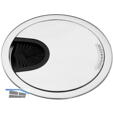 CONFURN Kabeldurchgang rund, mit Staubschutzb�rste, Zamak verchromt poliert