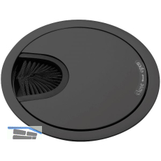 CONFURN Kabeldurchgang rund, mit Staubschutzb�rste, Zamak schwarz matt