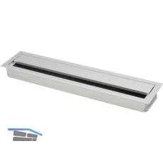 Kabeldurchgang eckig mit Staubschutzb�rste, 350x70x25 mm, Aluminium eloxiert