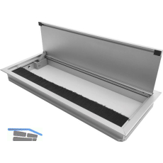 Kabeldurchgang mit Staubschutzb�rste/�ffnungsunterst�tzung, 280x120x25mm, Alu
