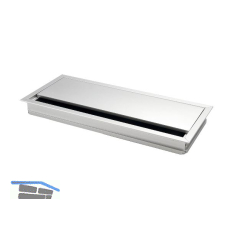 Kabeldurchgang eckig mit Staubschutzb�rste, 300x120x25 mm, Aluminium eloxiert