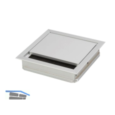 Kabeldurchgang eckig mit Staubschutzb�rste, 70x70x25 mm, Aluminium eloxiert