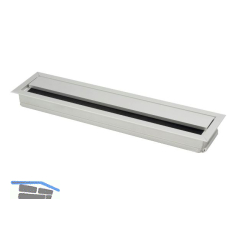 Kabeldurchgang eckig mit Staubschutzb�rste, 200x70x25 mm, Aluminium eloxiert