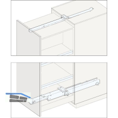 PEKA-FORTE Schrankauszug L�nge 680 mm, Tiefe 685 mm, Stahl lichtgrau RAL 7035