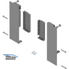 BLUM MERIVOBOX Fronthalter Innenauszug mit Reling H�he E, Indiumgrau-matt