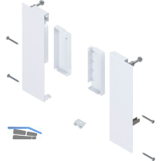 BLUM MERIVOBOX Fronthalter Innenauszug mit Reling H�he E, Seidenwei�-matt