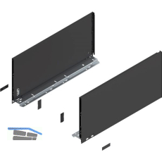 BLUM LEGRABOX pure SET H�he F, TIP-ON, 40kg, NL 400, Carbonschwarz