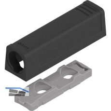 BLUM TIP-ON gerade Adapterplatte 956.1201, Kurzversion, carbonschwarz