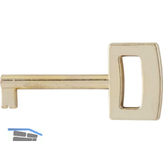 M�belschl�ssel Linz eckig Reide X, L�nge 45 mm, ZN vermessingt