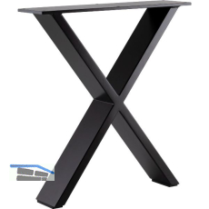 SIMAUSROM Bankkufe X-Form Breite 380 mm Stahl schwarz lackiert