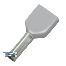 Zwillings-Aderendh�lse 0,75x8/15 mit Kragen grau