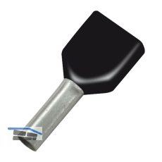 Zwillings-Aderendh�lse 1,5x8/16 mit Kragen schwarz