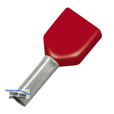 Zwillings-Aderendh�lse 10x14/26 mit Kragen rot