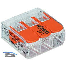 WAGO 221 3x4Qmm Verbindungsklemme mit Bet�tigungshebel