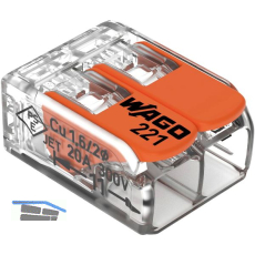 WAGO 221 2x4Qmm Verbindungsklemme mit Bet�tigungshebel