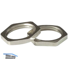 Gegenmutter M12x1,5 Messing vernickelt, SW 15