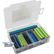 Sortimentsbox Schrumpfschlauch schwarz, blau, gelb/gr�n