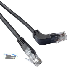 Patchkabel RJ45 CAT6, schwarz 3m mit Winkelstecker