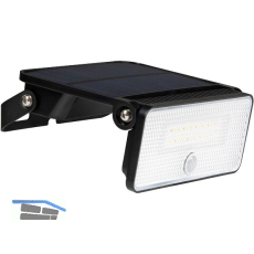 LED`S LIGHT Solar Wandleuchte mit Sensor, IP54, 4000K neutralwei�, schwarz