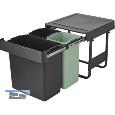 BRABANTIA Einbau-Abfallsammler Sort & Go 10/10/20 Liter Kunststoff dunkelgrau