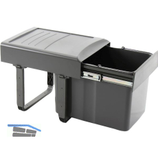EKOTECH Einbau-Abfallsammler Mega 40 1 x 34 Liter Kunststoff grau