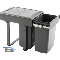 EKOTECH Einbau-Abfallsammler Mega 40 2 x 20 Liter Kunststoff grau