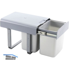 EKOTECH Einbau-Abfallsammler Ekko 40 1 x 16/2 x 8 Liter Kunststoff grau