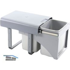 EKOTECH Einbau-Abfallsammler Ekko Front 40 2 x 16 Liter Kunststoff Grau