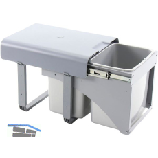 EKOTECH Einbau-Abfallsammler Ekko Front 40 1 x 16/2 x 8 Liter Kunststoff Grau