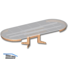 Ausziehtischf�hrung ALU 77, Auszugsl�nge 2543 mm, Platten 3x500, Aluminium