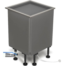 NINKA Eckschranklift Qanto R1 3 Tablare LED Stahl/Kunststoff Dunkelgrau