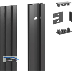 PEKA Wandprofil Standard Pecasa Aluminium geb�rstet anodisiert schwarz