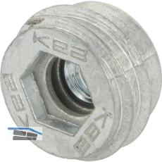 SISO Einschraubmuffe KEA M8 mit integriertem Federsystem, Zinkdruckguss, blank