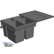 NINKA Abfalltrennsystem Set eins2f�nf KB 600/NL 500 mm dunkelgrau