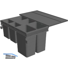 NINKA Abfalltrennsystem Set eins2f�nf KB 900/NL 500 mm dunkelgrau