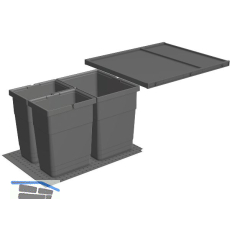 NINKA eins2vier Set KB 450/Seitenwand 18 - 19 mm Tandembox dunkelgrau