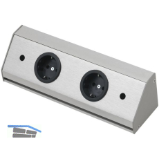 WIPO Steckdosenleiste Corner Compact, L 410 mm, Edelstahl Effekt