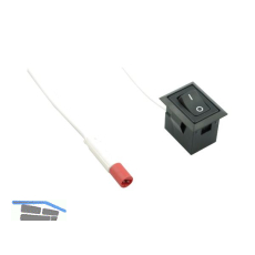 ELEKTRA Wippschalter Eckig, schwarz ein/aus mit Pr�gung, 2000mm mit Ministecker