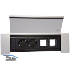 BACHMANN Steckdosenbox Power Frame Cover DATA L: 299,1 mm, B: 87,1 mm Alu