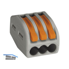 WAGO 222 3x4Qmm Verbindungsklemme grau mit Bet�tigungshebel