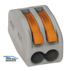 WAGO 222 2x4Qmm Verbindungsklemme grau mit Bet�tigungshebel