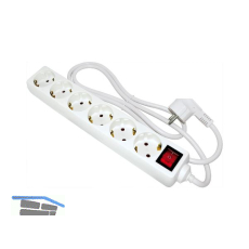 BACHMANN Steckdosenleiste -6 Steckdosen + Schalter, 1500 mm Kabel, wei�