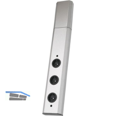 WIPO SteckdosenelementPower-Turm 1, 3 Schukosteckdosen, Edelstahl