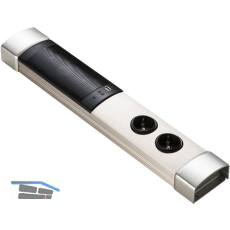 Steckdosenelement Toki mit Bluetooth-Lautsprecher, Edelstahl Effekt